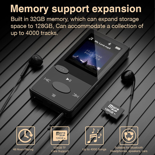Mp3 player bluetooth 32gb - bluetooth,