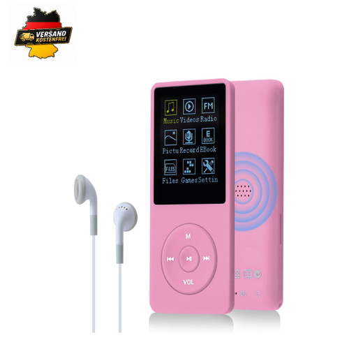 Mp3 player 8gb rosa tragbarer - mp3,